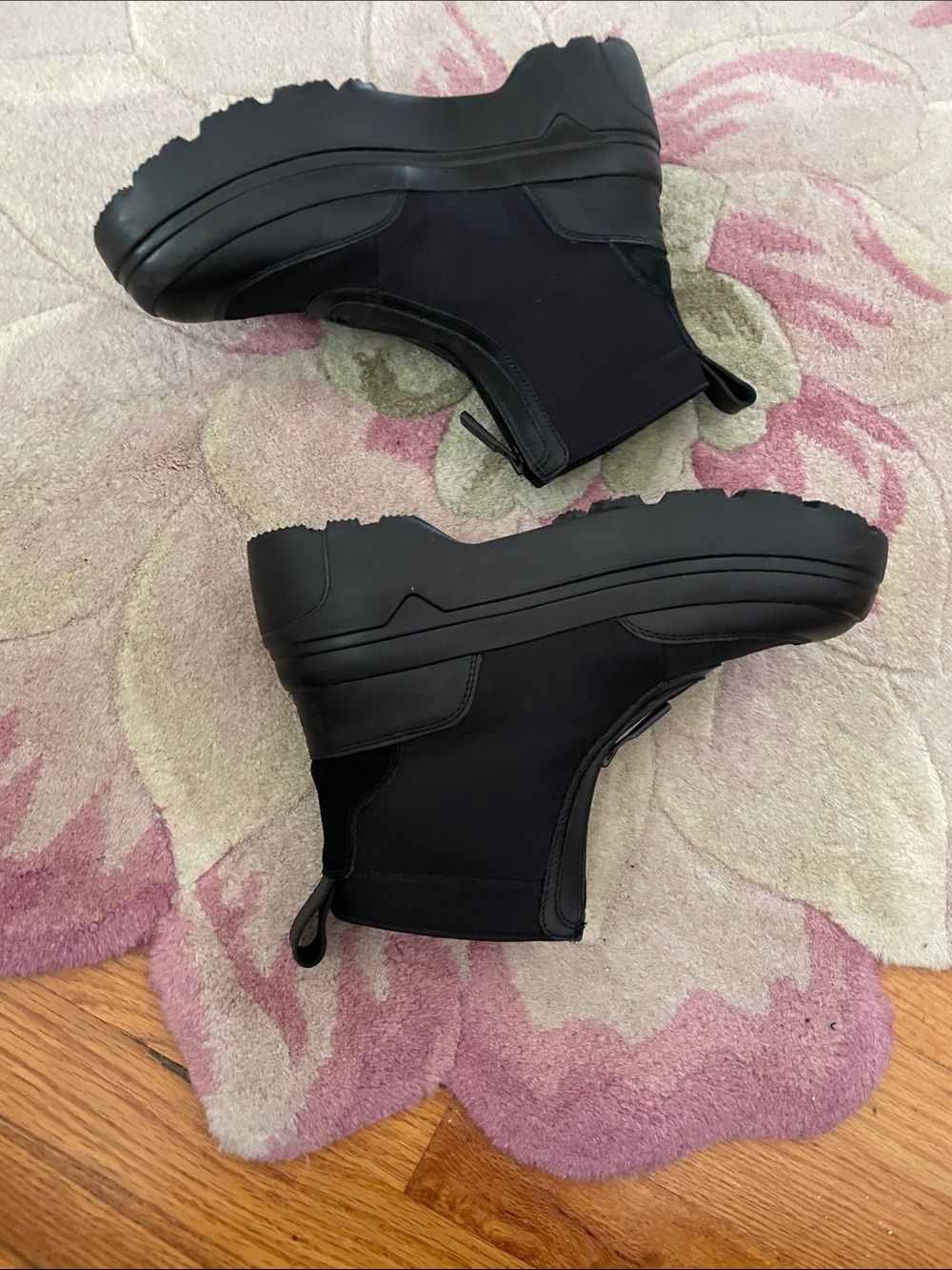 Hunter Black Zip-Front Platform Chelsea Rain Boots - Picture 6 of 10